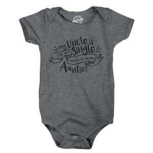 Creeper My Uncle Is Single New Baby T Shirt Funny Sarcastoc Newborn Family Cool - Crazy Dog Baby Bodysuit - 1 of 4