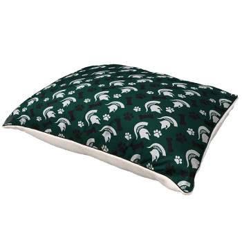 NCAA Michigan State Spartans Bones Repeat Faux Shearling Pet Bed