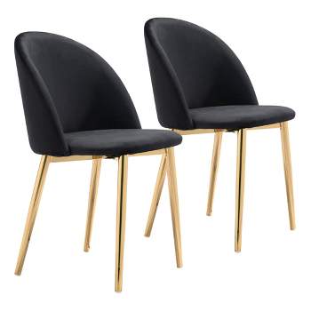 Set of 2 Grant Dining Chairs Black - ZM Home