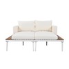 Dexmalle Modern Outdoor Daybed with Wood Topped Side Spaces for Drinks,Beige - 2 of 4