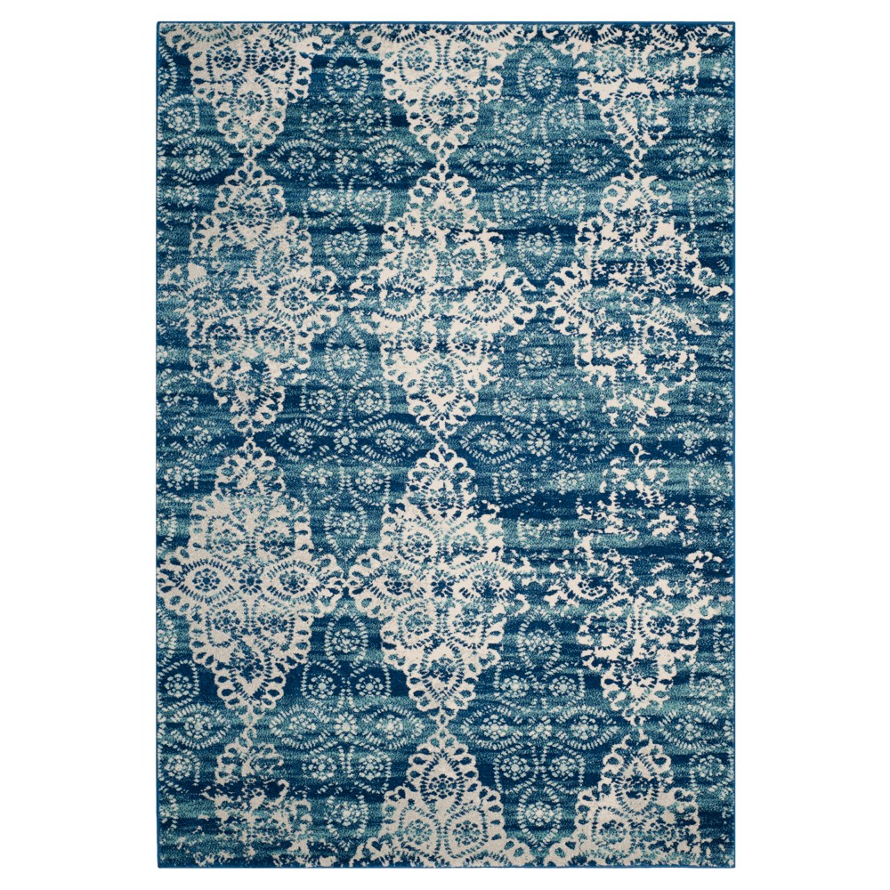 5'1inx7'6in Hestia Burst Loomed Area Rug Royal/Ivory - Safavieh