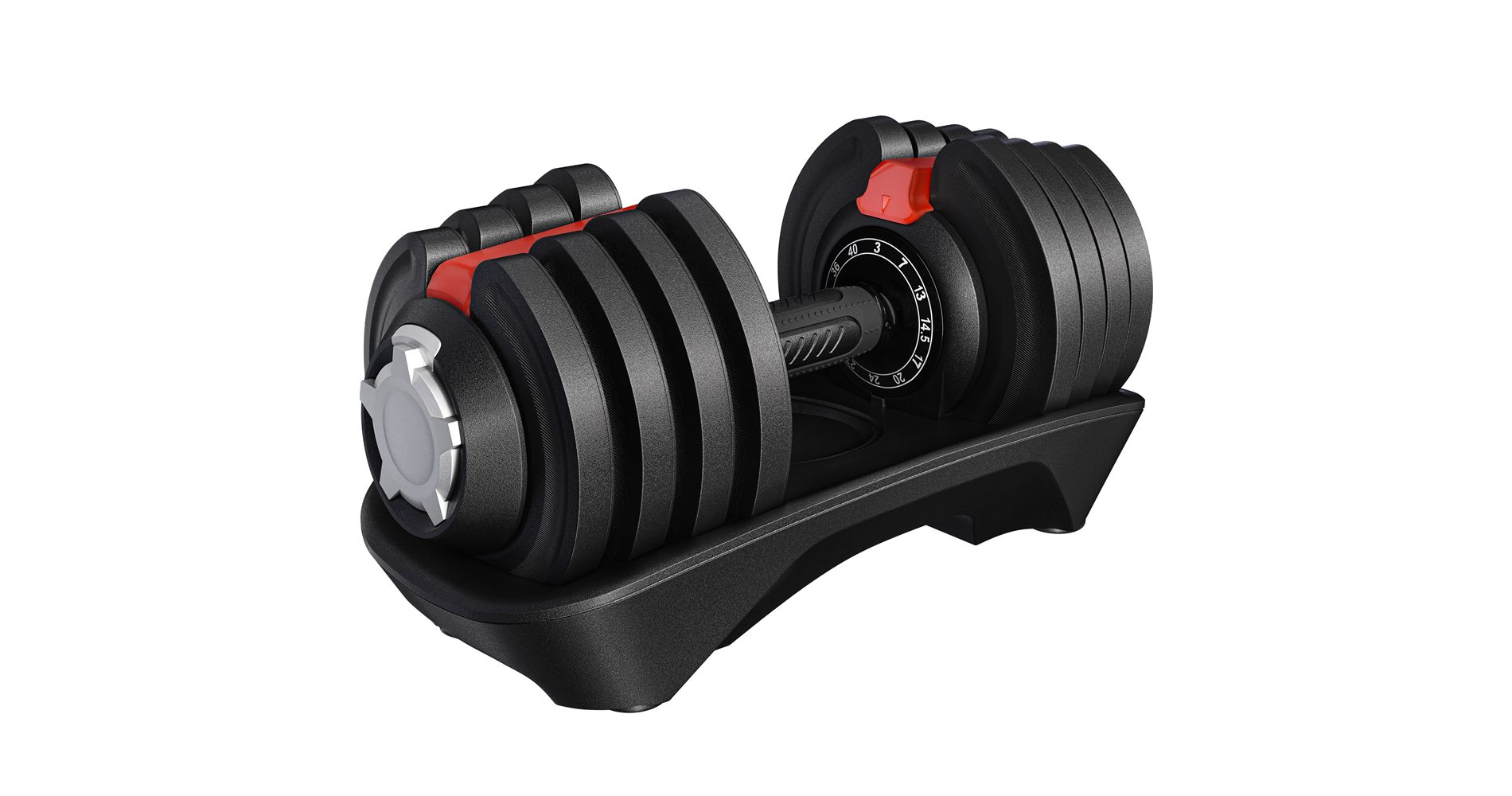 Yaheetech 3-40lbs Quick-adjust Dumbbell for Home Gym, Black
