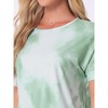 cheibear Women's Soft Tie Dye T-shirt with Pants Pajama Set 2 Pcs - 4 of 4