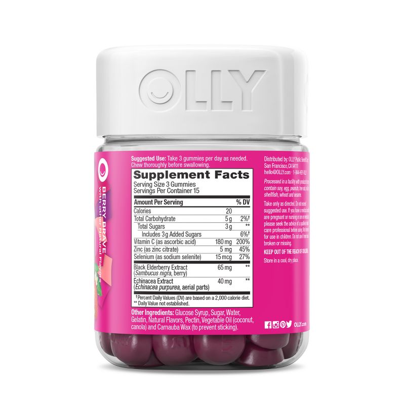 OLLY Active Immunity + Elderberry Support Gummies - Berry Brave - 45ct, 4 of 9