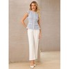 INSPIRE CHIC Women's Elegant Tweed Crew Neck Cap Sleeve Business Office Peplum Blouse - 3 of 4