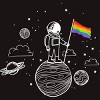 Adult Design By Humans Astronaut Rainbow Flag Space Pride By Avocato T-Shirt - 2 of 2