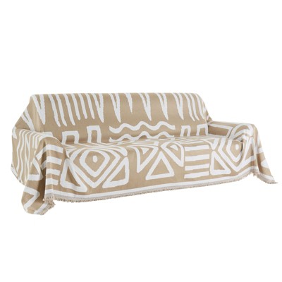 VEVOR Couch Cover, 117.72 x 71.26 Inch Boho Sofa Covers, Anti-Slip Chenille Cushion Protector for Sectional Sofa, Scratch-Resistant, Khaki