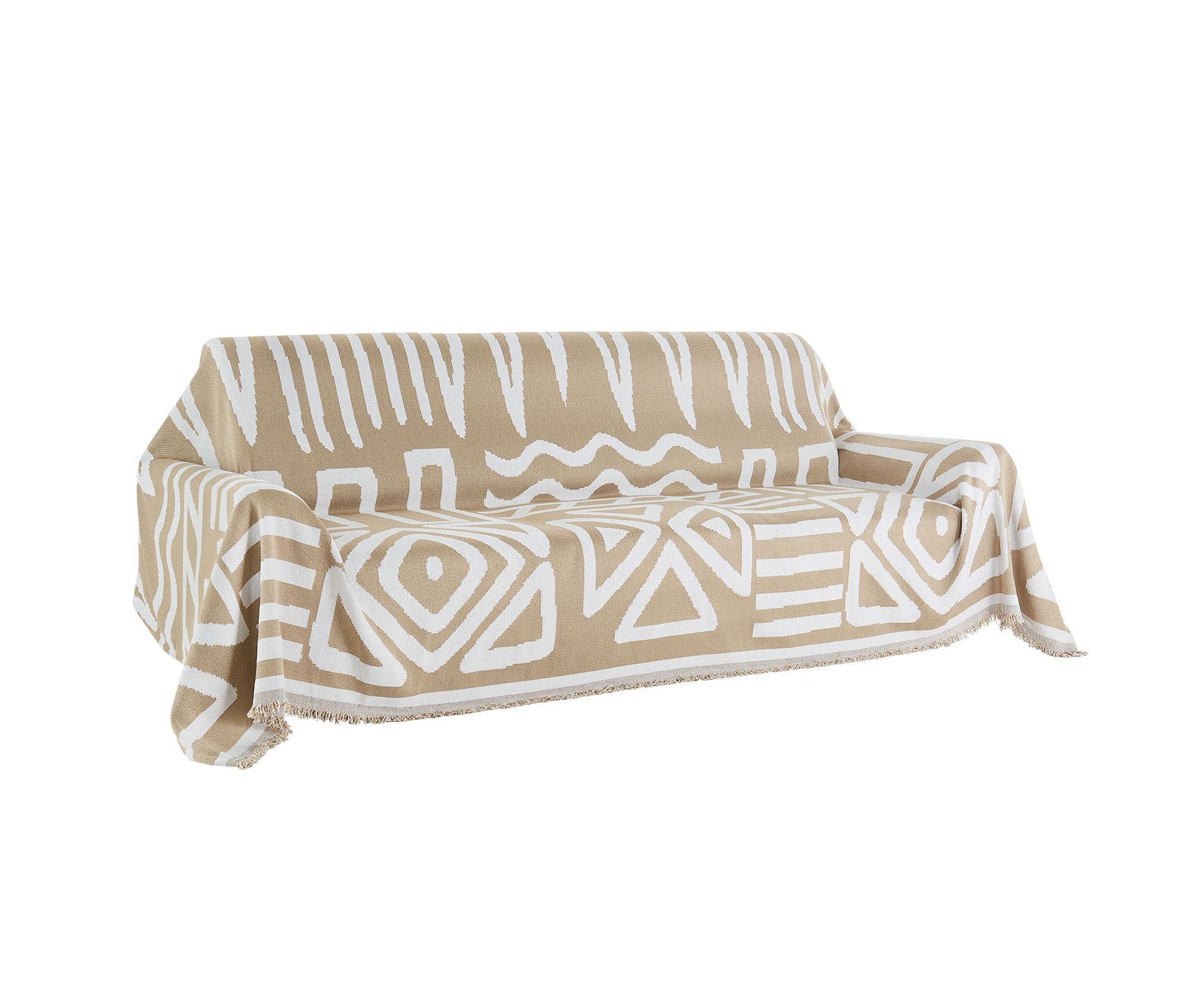 VEVOR Couch Cover, 117.72 x 71.26 Inch Boho Sofa Covers, Anti-Slip Chenille Cushion Protector for Sectional Sofa, Scratch-Resistant, Khaki