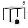 Rectangular Metal Frames Kitchen Dining Table For 4, Tempered Glass Countertop Table (7.25"Wx27.56"Dx29.5"H) - 3 of 4