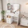 JUJABU White Vanity Table with Lighted Mirror, 5 Drawers, Touch-Control 3-Color Modes, Storage Organizer for Women and Girls’ Bedrooms - 3 of 4