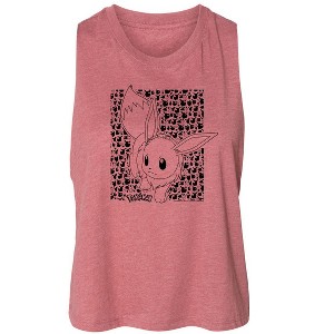 Women's Pokémon Eevee Pattern Graphic Racerback Tank - Heather Mauve - Small - 1 of 3