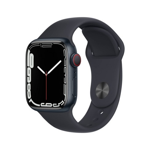 Apple Watch Series 7 GPS + Cellular, 41mm Midnight Aluminum Case with  Midnight Sport Band