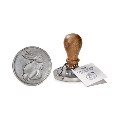 tagltd Easter Bunny Rabbit Metal Easter Cookie Stamp with Wood Handle