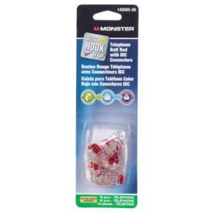 Monster 140085-00 Telephone Butt With IDC Connectors, 26-19 Gauge, Red Color - 1 of 1