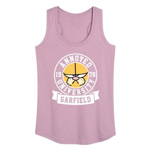 Women's - Garfield - Annoyed University Graphic Racerback Tank - 1 of 4