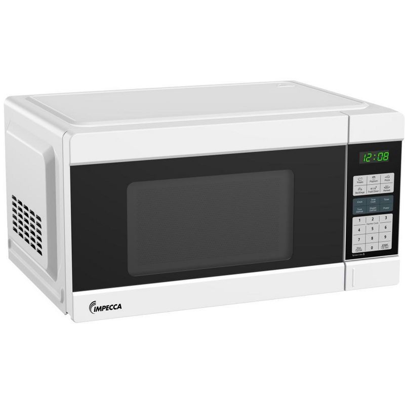 Impecca 1.1 Cu Ft Countertop Microwave Oven, 1000W w/ 10 Power Levels and LED Digital Display, White, 1 of 4