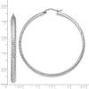 Black Bow Jewelry 3.5mm, Diamond Cut 14k White Gold Round Hoop Earrings, 52mm (2 Inch) - 4 of 4