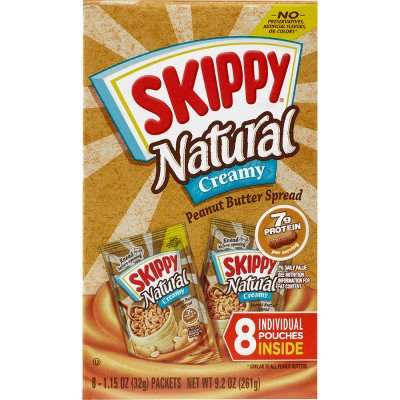 Photo 1 of ** Best By July 31 2024 ** SKIPPY Natural Creamy Peanut Butter Spread Individual Squeeze Packs, 1.15 Ounce (Pack of 64) Peanut Butter 1.15 Ounce (Pack of 64)