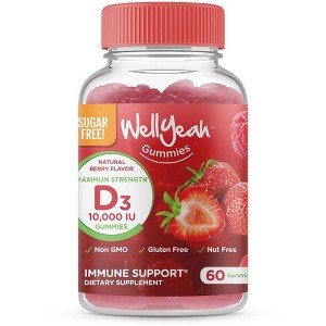 WellYeah Sugar Free Vitamin D3 10000 IU (250mcg) - Natural Berry Flavor - 60 Count - 1 of 2