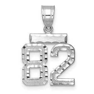 Black Bow Jewelry 14k White Gold, Varsity Collection, Small D/C Pendant, Number 82 - 1 of 3