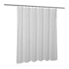 180GSM Polyester Linen Transparent White Cross Weave Shower Curtain with Tassels on Both Sides, Waterproof, Includes Hooks, PEVA Material - 2 of 4