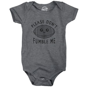 Please Dont Fumble Me Baby Bodysuit Funny Cute Football Joke Jumper For Infants - Crazy Dog Baby Bodysuit - 1 of 4