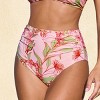 Women's Tropical Pink Floral High-Waisted Bikini Bottoms - Cupshe - 2 of 4