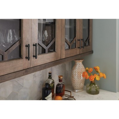 Matte Black Modern Mid-Century Cabinet Bar Pull with Mounting Hardware