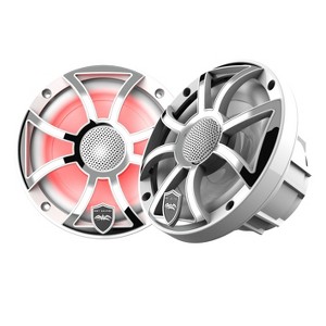 Wet Sounds REVO 6-XSW-SS White XS / Stainless Overlay Grill 6.5 Inch Marine LED Coaxial Speakers (pair) - 1 of 4