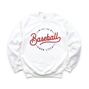 Simply Sage Market Women's Graphic Sweatshirt Livin' That Baseball Mom Life - 1 of 3