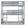 Sapphtopaz Space-Saving Twin over Twin Bunk Bed with Two Built-in Ladders & Guardrails, Triple Rubber Wood Bed Frame, No Box Spring Needed for Bedroom - 3 of 4
