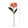 Nearly Natural 20-in Artificial Hydrangea Flower Stems, Set of 3, Pink - 2 of 3