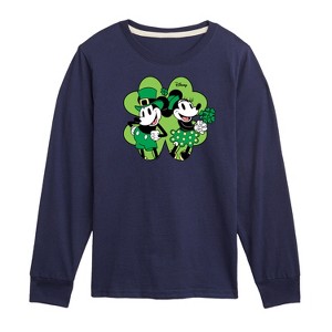 Boys' - Disney - Mickey Minnie Shamrock Long Sleeve Graphic T-Shirt - 1 of 4