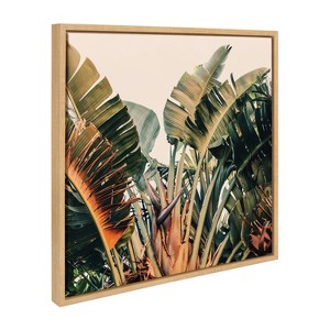Kate & Laurel All Things Decor 22"x22" Sylvie Hue 2 Wall Art by Alicia Bock Natural: Tropical Botanical Print, Framed Canvas - 1 of 4