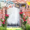 Lirago Black Metal Garden Arch-Galvanized Iron Trellis Rose Arch Outdoor Garden Decor with Gate Design 17.48"Dx85.82"Hx47.24"W - 4 of 4