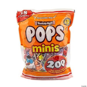 Tootsie Pops Minis – 200 Count Assorted Flavors – 36 oz (2.25 lb) Resealable Bag - 1 of 4
