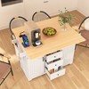 Grungis 55.7" Kitchen Island Cart with 2 Drop Leaf & 3 Drawers,Kitchen Island on Wheels with Power Outlet & Towel Rack,Island Table for Kitchen - 2 of 4