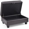 Passion Furniture Revere Faux Leather Upholstered Storage Ottoman - 3 of 4