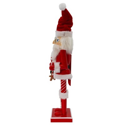 15-Inch Red and White Wooden Santa Claus Nutcracker