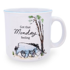 Silver Buffalo Disney Winnie the Pooh Eeyore "Monday Feeling" Ceramic Camper Mug | 20 Ounces - 1 of 4