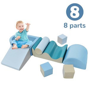 8 Piece Toddler Soft Climbing Toys, Foam Climb and Crawl Activity Playset for Toddlers 1-3, Indoor Soft Play Equipment - 1 of 4