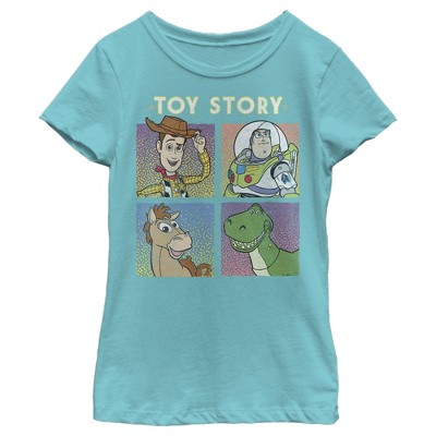 Girl's Toy Story Four Buds Panels T-shirt - Tahiti Blue - Medium : Target