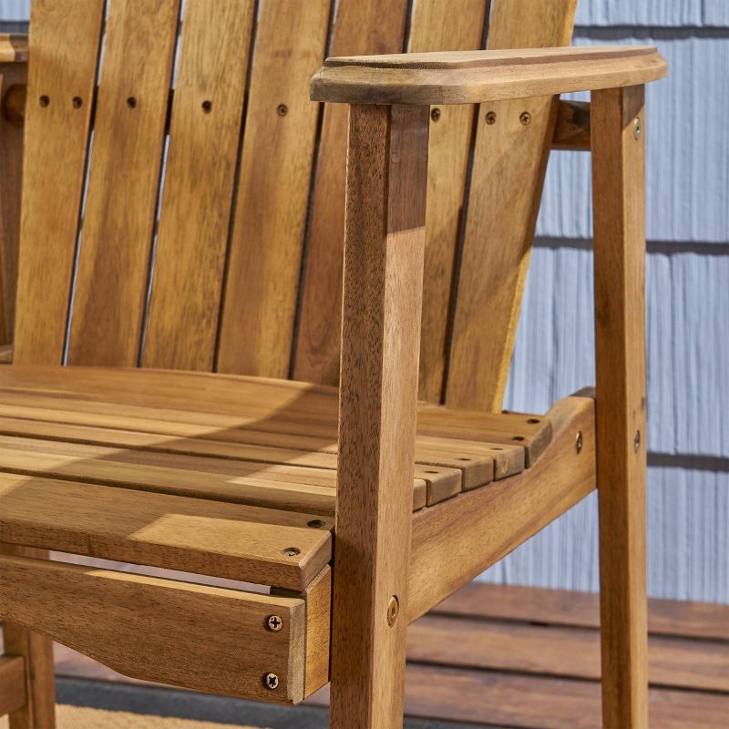 2pk Malibu Acacia Wood Patio Adirondack Dining Chairs - Christopher Knight Home, 5 of 7