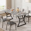 Homhougo Dining Room Table for 6, 70 Inch Rectangular Kitchen Table with Heavy Duty Metal Legs, Farmhouse Wooden Dining Table Gray - 3 of 4