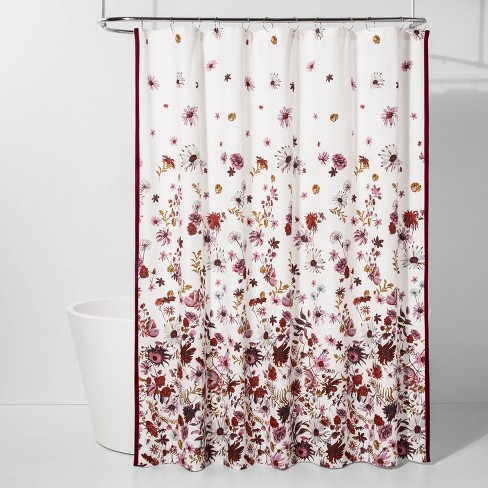 Creeping Floral Shower Curtain Pink White Threshold Target