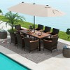 Costway 11 PCS Patio Dining Set with 15ft Double-Sided Patio Umbrella (Base Included) Beige/Coffee/Navy/Orange/Wine/Grey - image 2 of 4