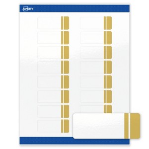 Avery Labels, 1" x 2-5/8", Glossy White, Double-Dipped Gold Edge, 160ct - 1 of 4