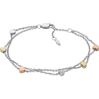 Women's Chain Bracelet in Sterling Silver or Silver-Tone Stainless Steel, Adjustable Link Jewelry