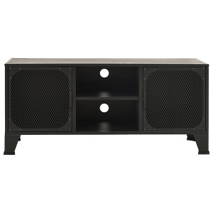 CLIHOME Industrial TV Stands And Consoles Table With 2 Mesh Metal Doors, Entertainment Center With Storage Cabinet - 1 of 4