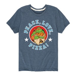 Boys' - Teenage Mutant Ninja Turtles - Peace Love Pizza Short Sleeve Graphic T-Shirt - 1 of 4